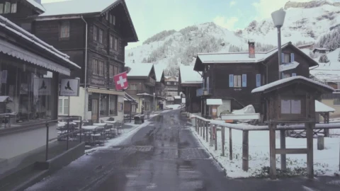 Free Video Stock Small European Town In Winter Live Wallpaper - Free Live Wallpaper