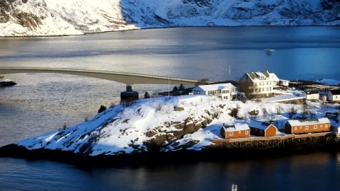 Free Video Stock Small Fishing Town In The Snowy Mountains Live Wallpaper - Free Live Wallpaper