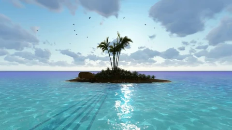 Free Video Stock Small Island Paradise Made In D On A Sunny Day Live Wallpaper - Free Live Wallpaper