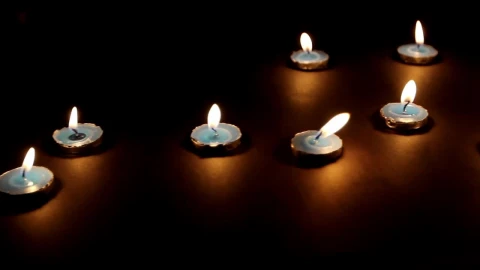 Free Video Stock Small Lit Candles In The Dark Live Wallpaper - Free Live Wallpaper