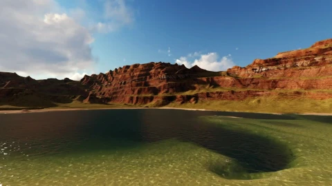 Free Video Stock Small Sunny Lake Surrounded By Plateaus In D Live Wallpaper - Free Live Wallpaper
