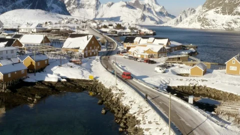 Free Video Stock Small Town Covered In Snow By The Ocean Live Wallpaper - Free Live Wallpaper