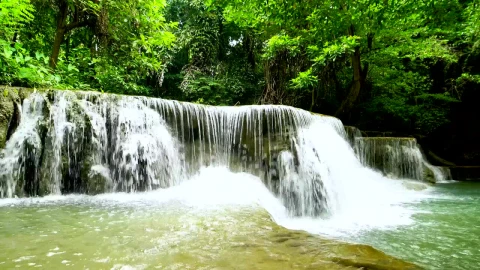 Free Video Stock Small Waterfall In A Forest In Summer Live Wallpaper - Free Live Wallpaper