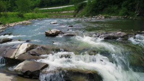 Free Video Stock Small Waterfall In A River In Nature Slow Motion Live Wallpaper - Free Live Wallpaper