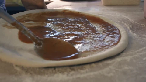 Free Video Stock Smearing Sauce On The Pizza Live Wallpaper - Free Live Wallpaper