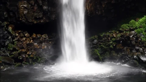 Free Video Stock Smooth Rocks At The Base Of A Waterfall Live Wallpaper - Free Live Wallpaper