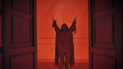 Free Video Stock Sneaky Robed Person With Arms Up Under A Red Light Live Wallpaper - Free Live Wallpaper