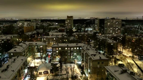 Free Video Stock Snow Covered Rooftops At Night Live Wallpaper - Free Live Wallpaper