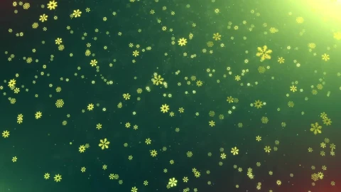 Free Video Stock Snowing Golden Snowflakes On Green Background Live Wallpaper - Free Live Wallpaper