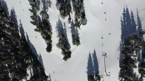 Free Video Stock Snowy Hill With Skiers From Above Live Wallpaper - Free Live Wallpaper