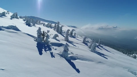 Free Video Stock Snowy Ski Mountain Aerial View Live Wallpaper - Free Live Wallpaper