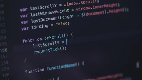 Free Video Stock Software Developer Working On Code Screen Close Up Live Wallpaper - Free Live Wallpaper