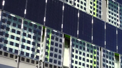 Free Video Stock Solar Panels Attached To The Side Of A Building Live Wallpaper - Free Live Wallpaper