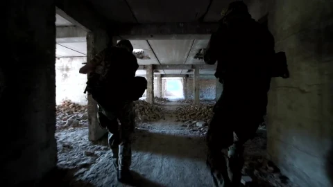 Free Video Stock Soldiers Walking Through An Abandoned Place Live Wallpaper - Free Live Wallpaper