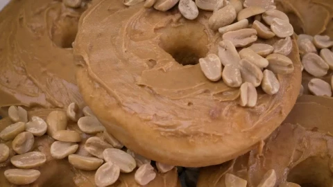 Free Video Stock Some Donuts With Peanut Butter And Peanuts Live Wallpaper - Free Live Wallpaper