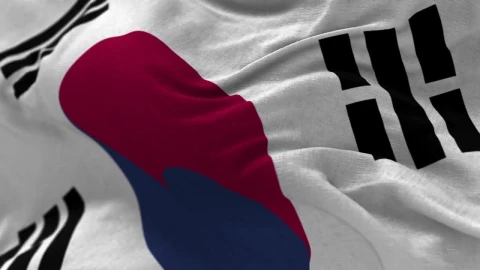 Free Video Stock South Korea Flag Waves In Slow Motion Closeup Live Wallpaper - Free Live Wallpaper