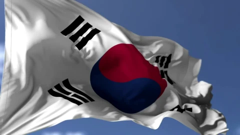 Free Video Stock South Korean Flag Waving Gently In Wind Live Wallpaper - Free Live Wallpaper