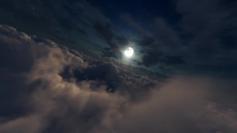 Free Video Stock Spectacular Flight Above The Clouds At Night Live Wallpaper - Free Live Wallpaper