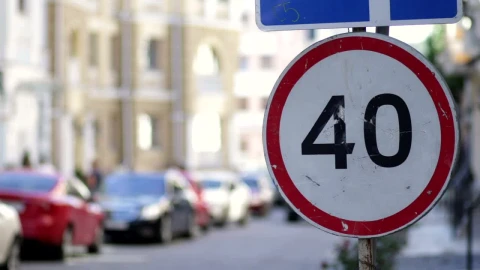 Free Video Stock Speed Limit Sign In The Street Live Wallpaper - Free Live Wallpaper