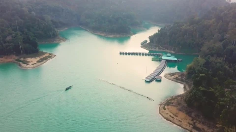 Free Video Stock Speedboat Returning To A Beautiful Bay Seen From The Sky Live Wallpaper - Free Live Wallpaper