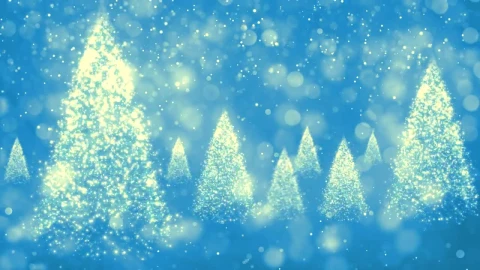 Free Video Stock Spinning Glitter Christmas Trees In Blue Background Live Wallpaper - Free Live Wallpaper