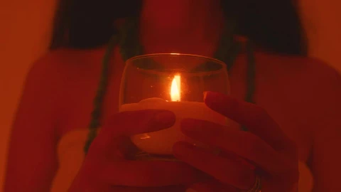 Free Video Stock Spiritual Girl Holding A Candle In Her Hands Live Wallpaper - Free Live Wallpaper