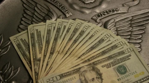 Free Video Stock Stack Of Dollar Bills Of  Over A Country Emblem Live Wallpaper - Free Live Wallpaper
