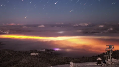 Free Video Stock Starfall In The Sky Seen From The Mountains Live Wallpaper - Free Live Wallpaper