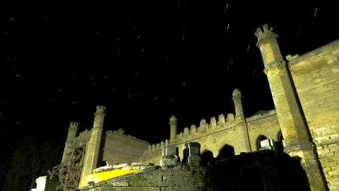 Free Video Stock Star Trails Over A Castle Live Wallpaper - Free Live Wallpaper