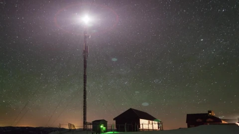 Free Video Stock Starry Sky On A Place With A Communications Tower Live Wallpaper - Free Live Wallpaper