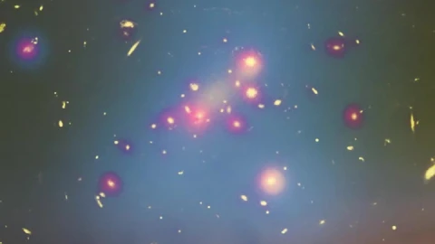 Free Video Stock Stars And Galaxies In Space Through A Yellow Cloud Live Wallpaper - Free Live Wallpaper