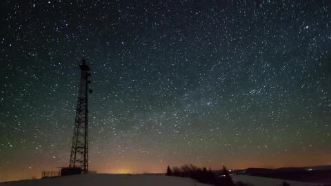 Free Video Stock Stars Over A Communications Tower Live Wallpaper - Free Live Wallpaper