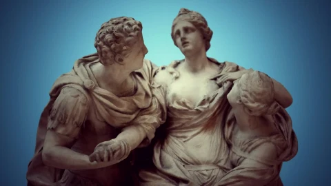 Free Video Stock Statue Against A Blue Background Live Wallpaper - Free Live Wallpaper