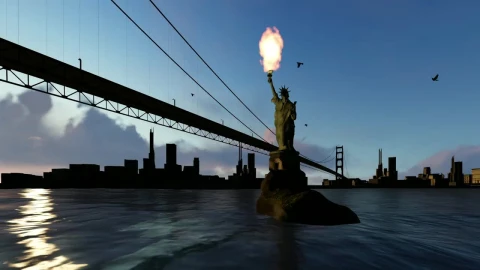 Free Video Stock Statue Of Liberty In D With Fire In Its Torch Live Wallpaper - Free Live Wallpaper