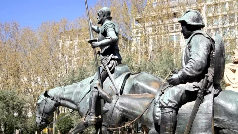 Free Video Stock Statues Of Don Quixote And Sancho Panza Live Wallpaper - Free Live Wallpaper