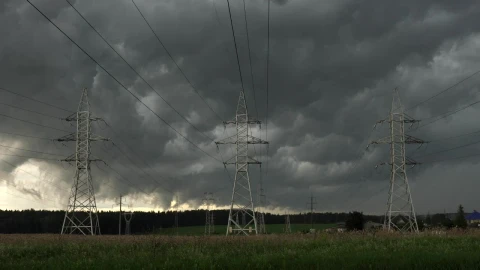 Free Video Stock Storm Clouds Moving Over Power Lines Live Wallpaper - Free Live Wallpaper