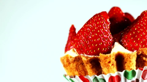Free Video Stock Strawberry Dessert On White Background Live Wallpaper - Free Live Wallpaper