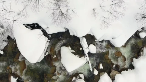 Free Video Stock Stream Flowing Between The Snow Live Wallpaper - Free Live Wallpaper