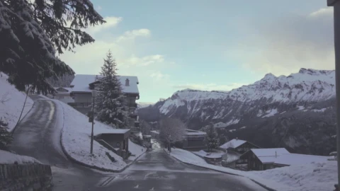 Free Video Stock Streets Of A Small Snow Covered City Live Wallpaper - Free Live Wallpaper