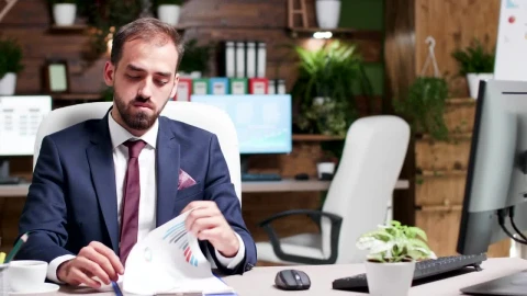 Free Video Stock Stressed Business Man Takes A Break In Office Live Wallpaper - Free Live Wallpaper