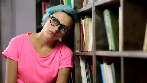 Free Video Stock Stressed Student In The Library Live Wallpaper - Free Live Wallpaper
