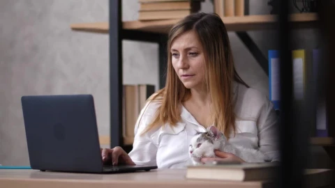Free Video Stock Stressed Woman Working From Home Live Wallpaper - Free Live Wallpaper