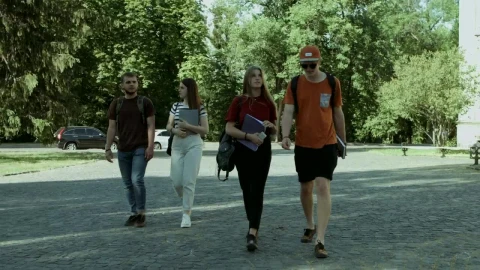 Free Video Stock Students Walking Through A College Live Wallpaper - Free Live Wallpaper