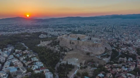 Free Video Stock Stunning Aerial Panoramic View Of Acropolis Live Wallpaper - Free Live Wallpaper