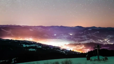 Free Video Stock Stunning Starry Ski In The Carpathian Mountains Live Wallpaper - Free Live Wallpaper
