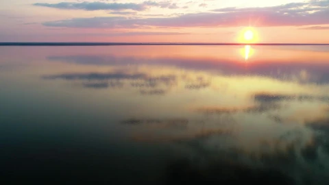 Free Video Stock Stunning Sunset Reflected In A Huge Lake Live Wallpaper - Free Live Wallpaper