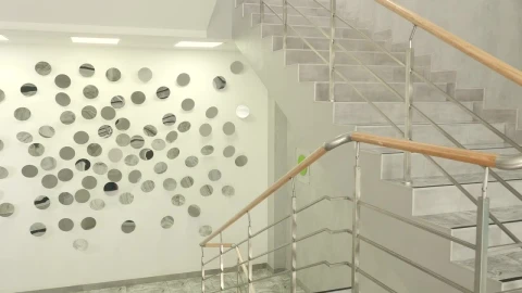 Free Video Stock Stylish Office Staircase With Mirrored Wall Live Wallpaper - Free Live Wallpaper