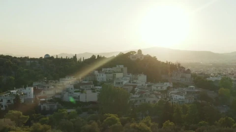 Free Video Stock Sunlight Dazzling Aerial Shot Of Athens Live Wallpaper - Free Live Wallpaper