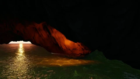 Free Video Stock Sunlight Entering A Cave In The Sea In D Live Wallpaper - Free Live Wallpaper