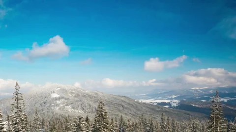Free Video Stock Sunny Day In A Winter Mountain Time Lapse Live Wallpaper - Free Live Wallpaper